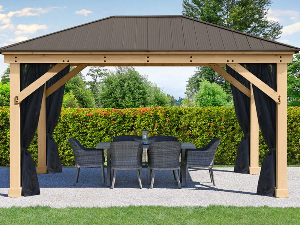 Yardistry Meridian Gazebo 12ft x 16ft (3.66m x 4.88m) with Mesh Kit